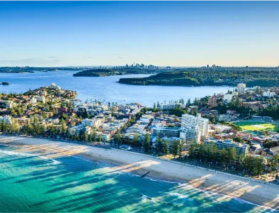 Aerial view of Manly and the Northern Beaches